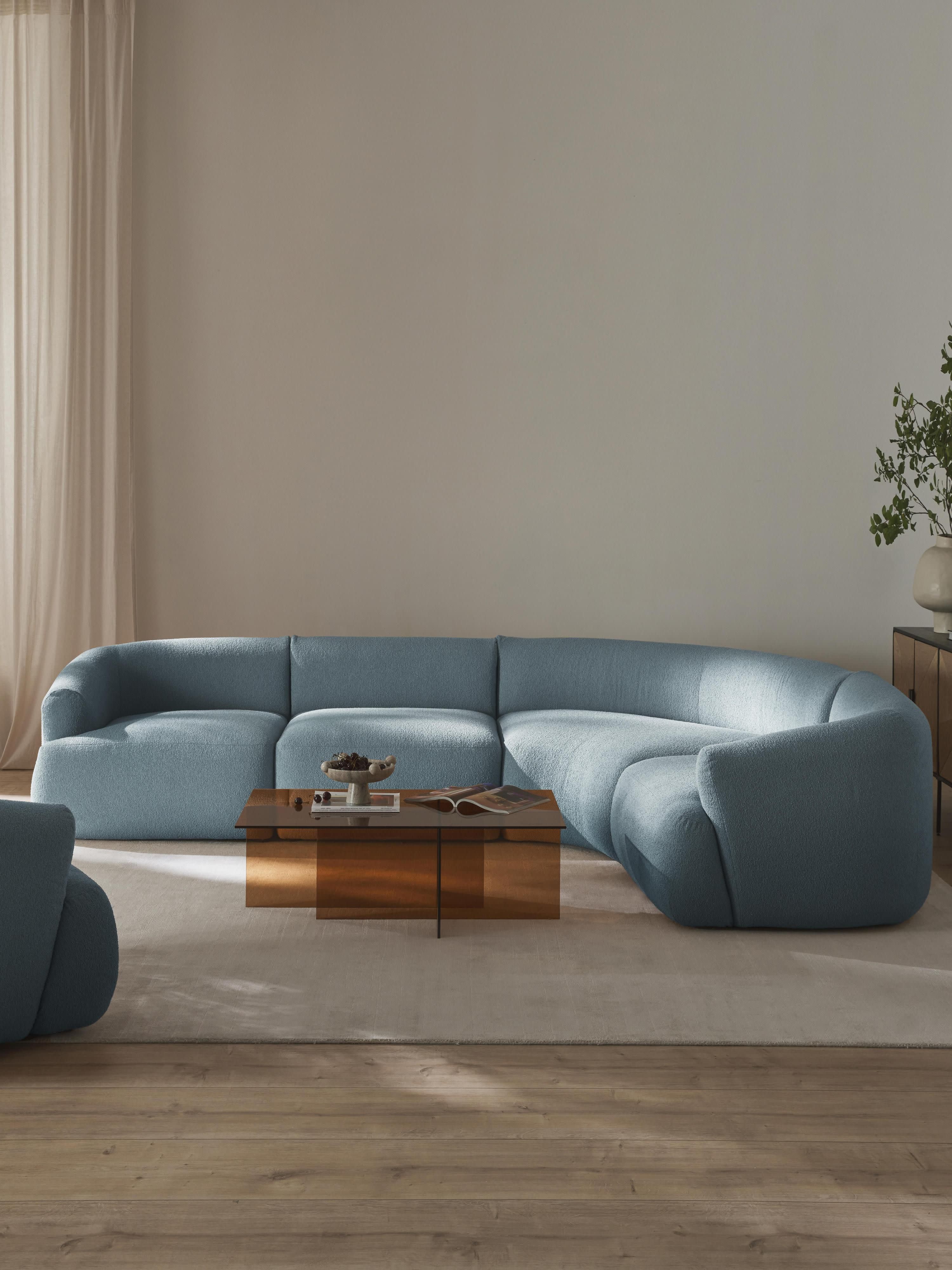 Modulares Bouclé-Ecksofa Sofia (4-Sitzer)