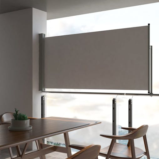 NNEVL Patio Retractable Side Awning 120 x 300 cm Grey