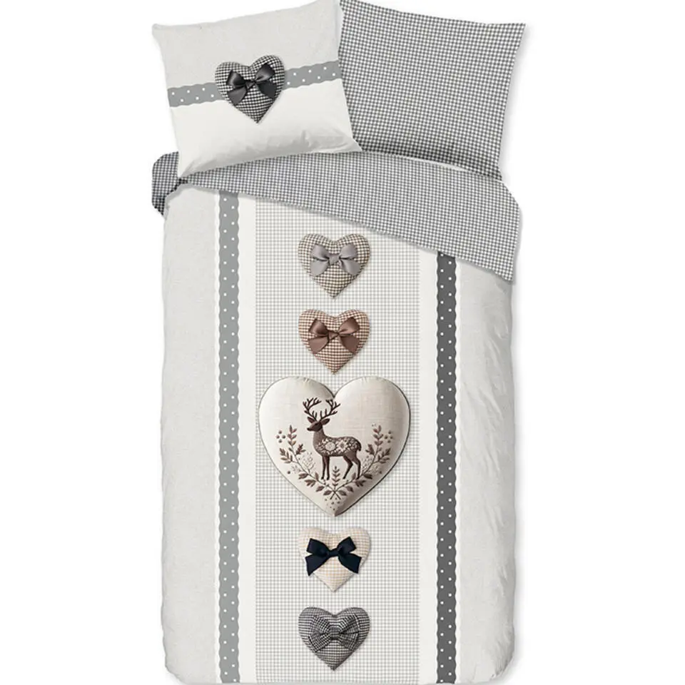 Good Morning Bernet Dekbedovertrek Grijs-Lits-jumeaux (240 x 200/220 cm)