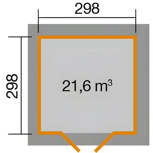 Gartenhaus »177 4-Eck Gr.2«, Holz, BxT: 380 x 298 cm (Außenmaße inkl. Dachüberstand)