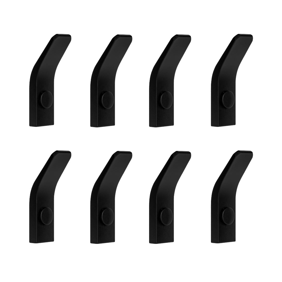 QUVIO Haakje metaal wand - Zwart - Set van 8