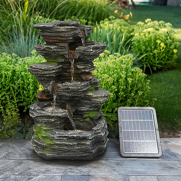 Fontaine solaire extérieure Stonea Art-Pond 30x19x49 cm avec LED