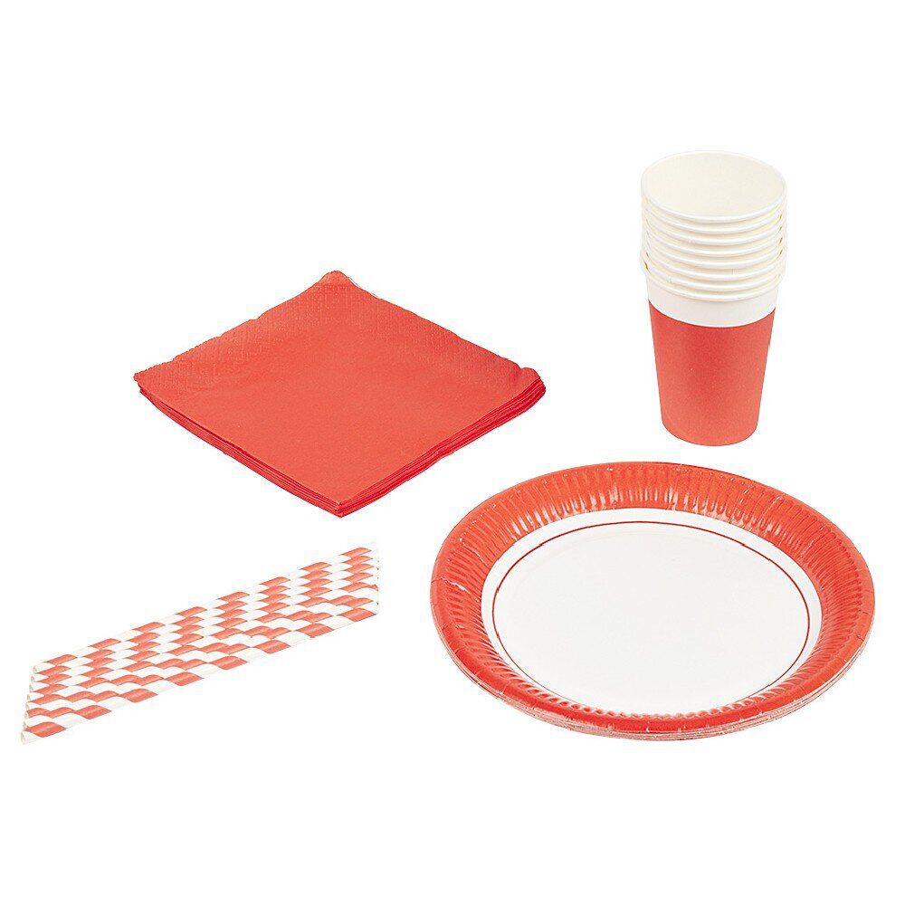 Kit jetable 32 pièces rouge