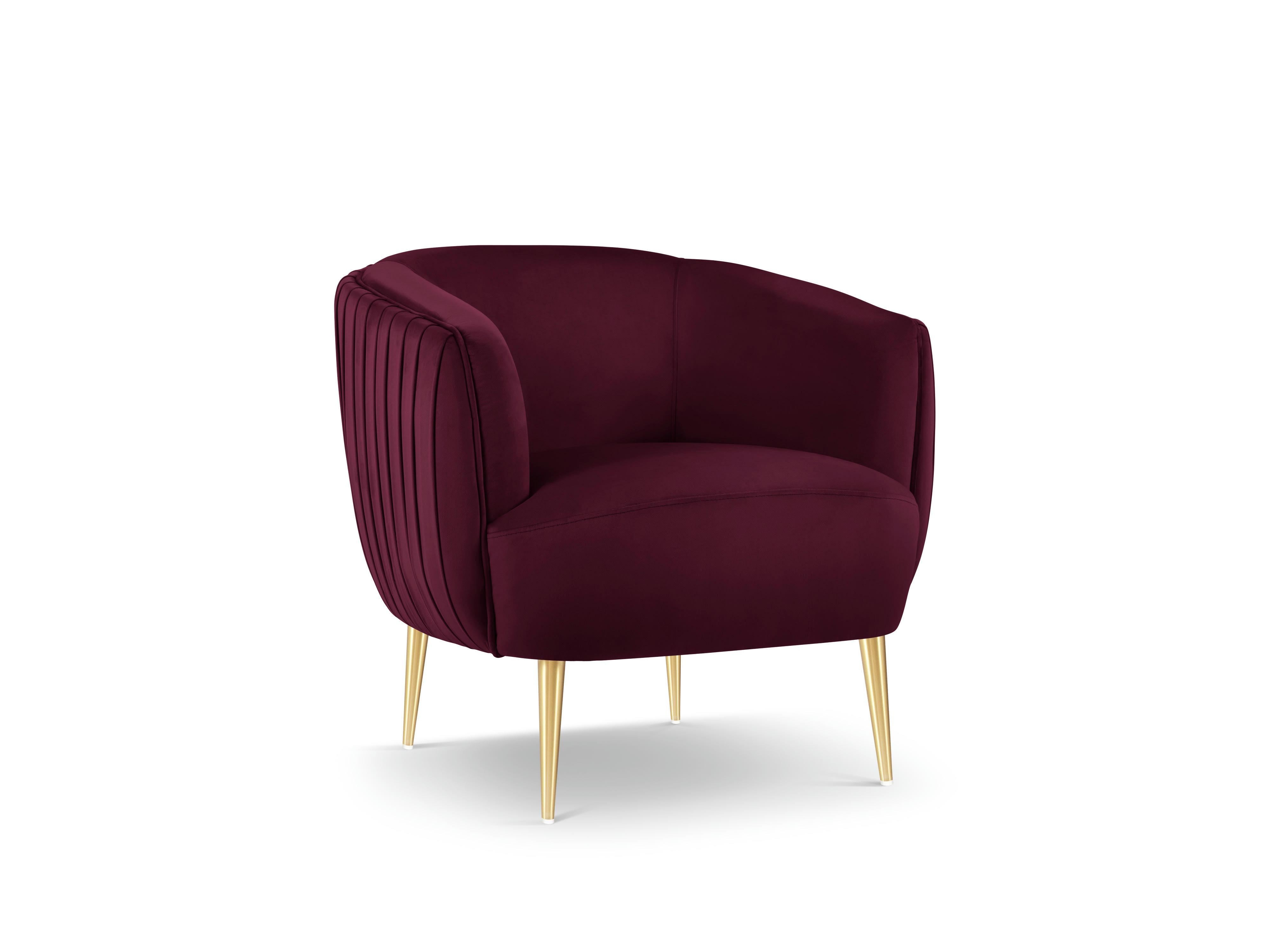 MOSS - Fauteuil en velours pourpre