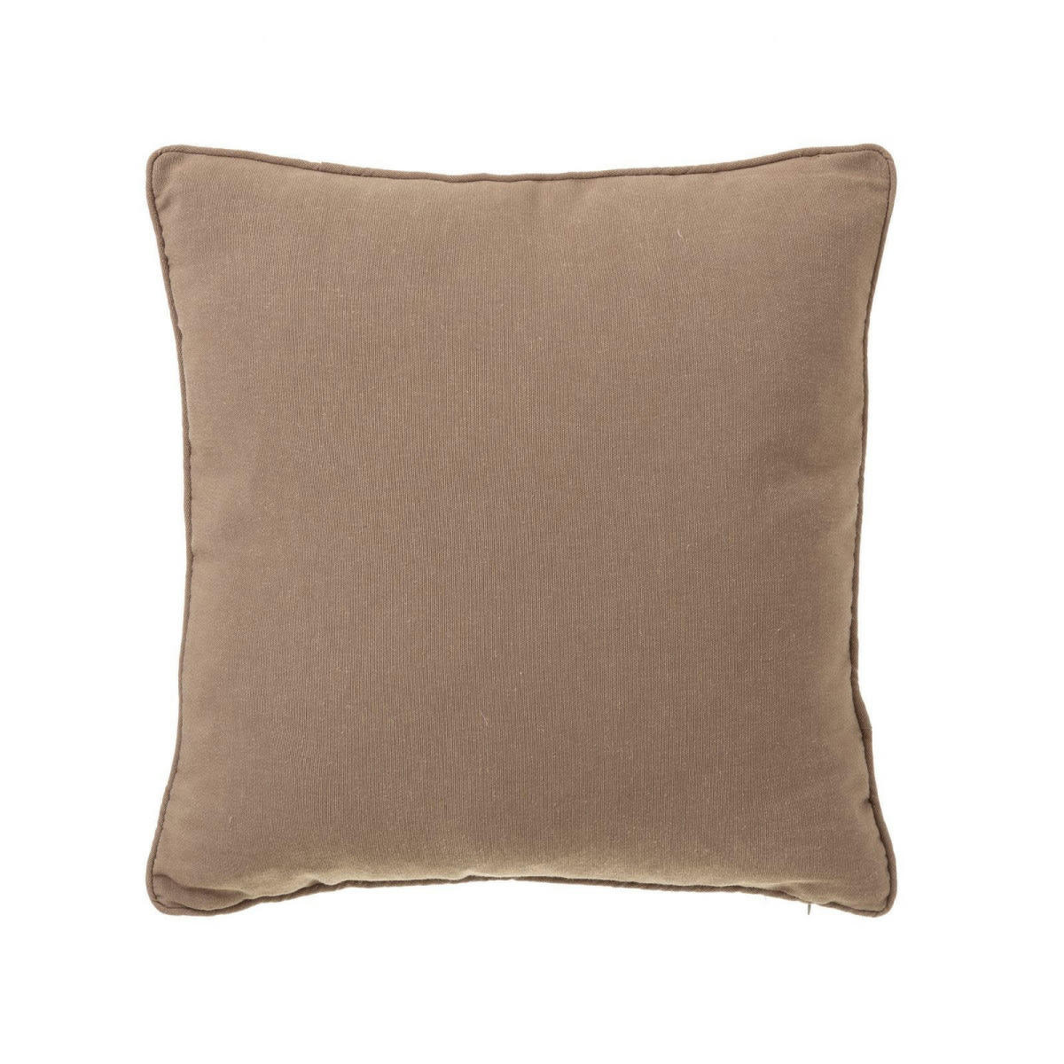 - Coussin carré coton et polyester beige - 45x45cm