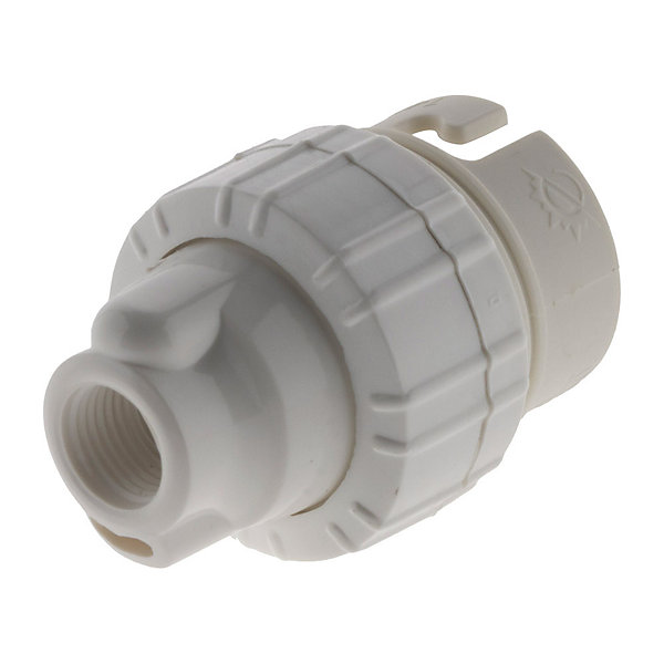 3 douilles B22 en nylon avec 1 bague - Blanc - Zenitech