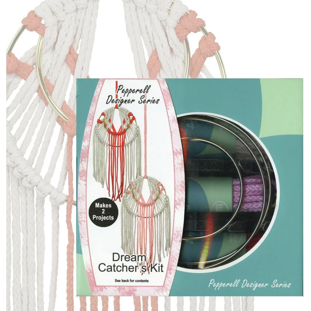Pepperell Designer Series Macramé Dream Catchers Kit, Coral & Pink