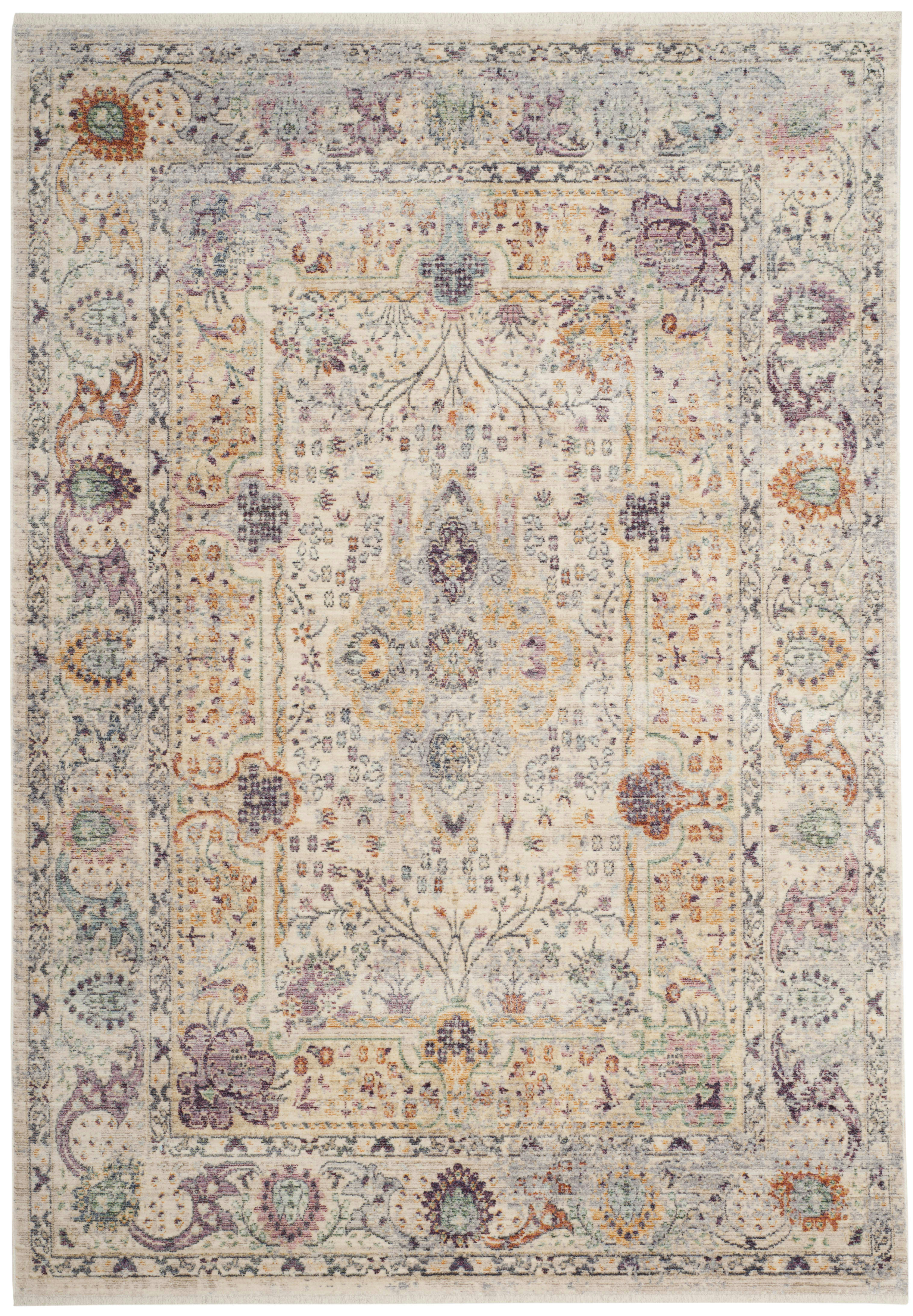 ILLUSION - Tapis de salon interieur en crème & violet, 122 x 183 cm