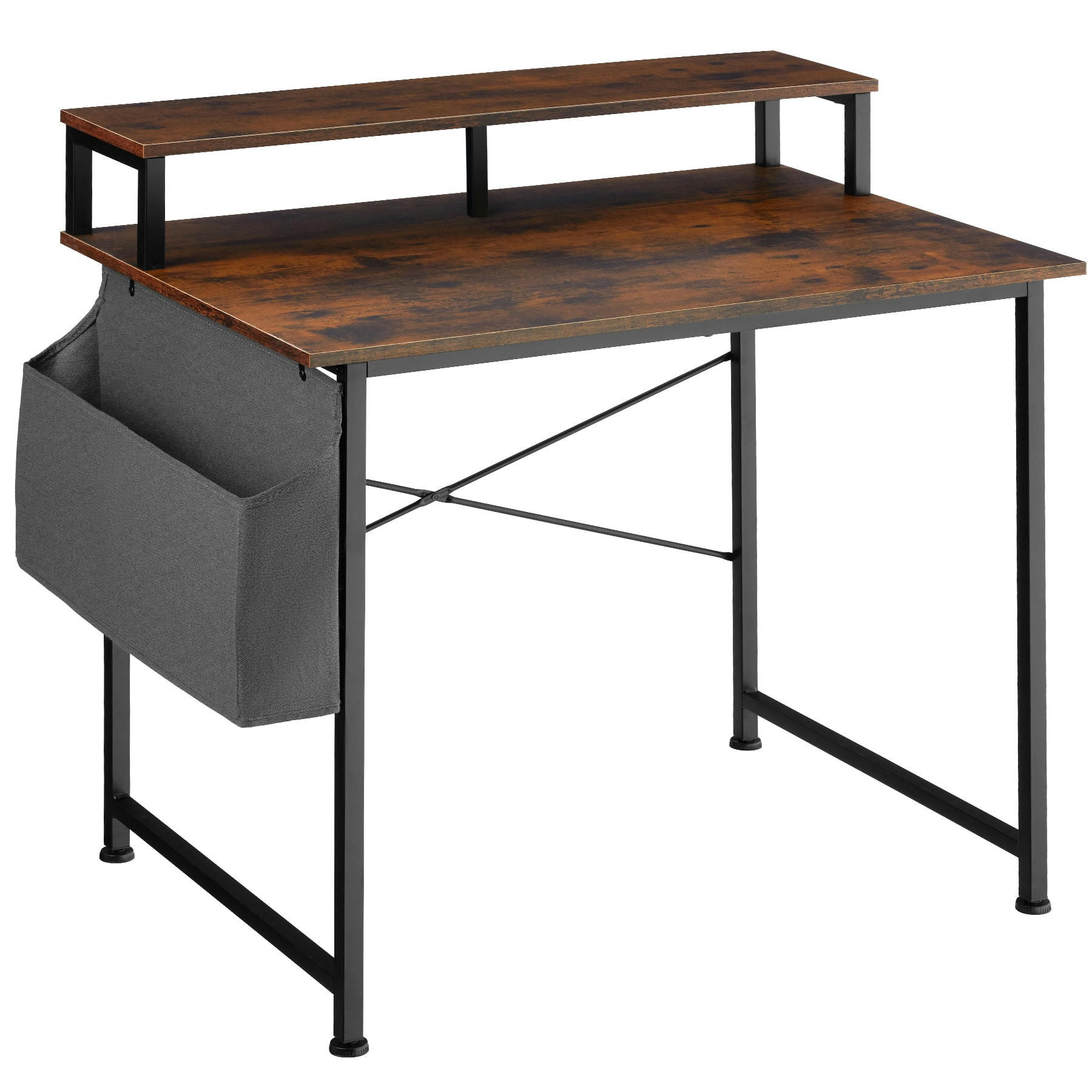 - Bureau Style industriel Bois foncé industriel, rustique