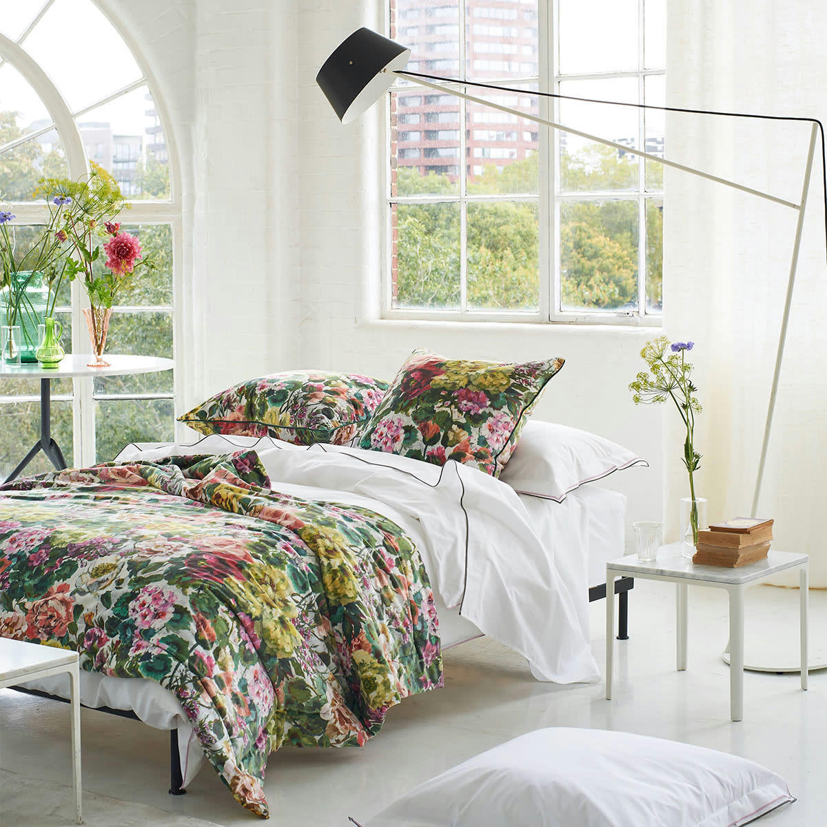 GRANDIFLORA - Courtepointe imprimée en polyester multicolore