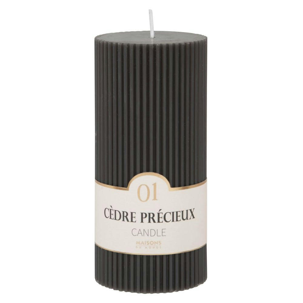 COLORAMA - Bougie striée parfumée gris foncé H15, 500g