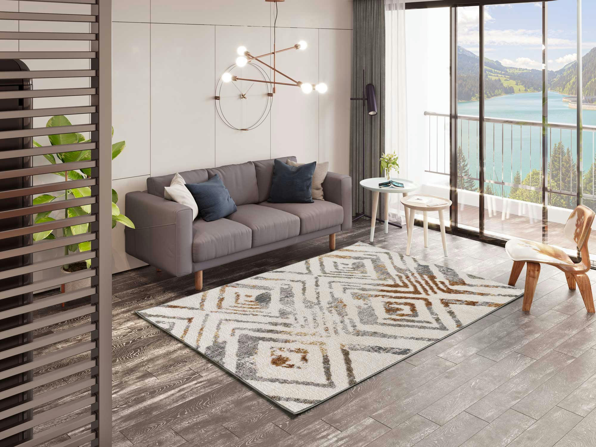 PICASSO - Tapis multicolore d'inspiration ethnique, 140X200 cm