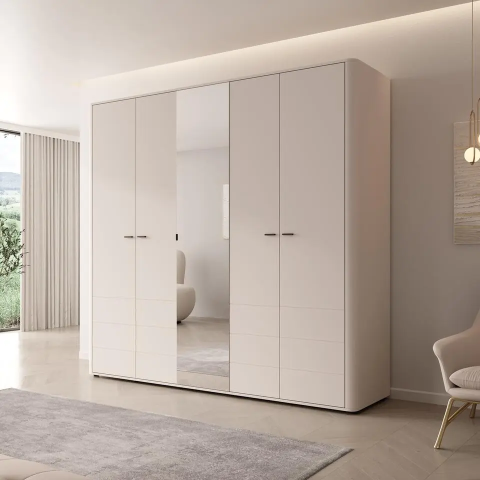 Meubella - Sorello - Kledingkast met 5 deuren - Beige - 225x56x211 cm