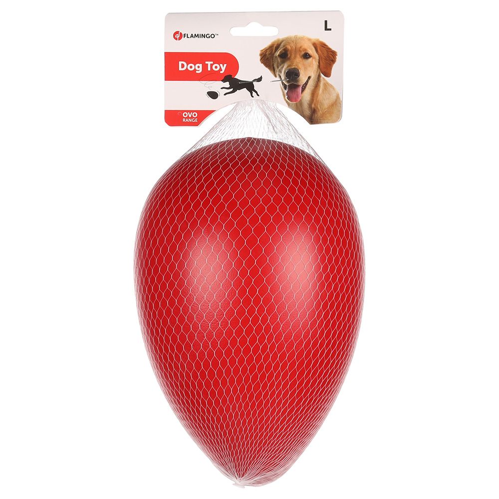 Flamingo Ovo Bouncing Egg Dog Toy – Red