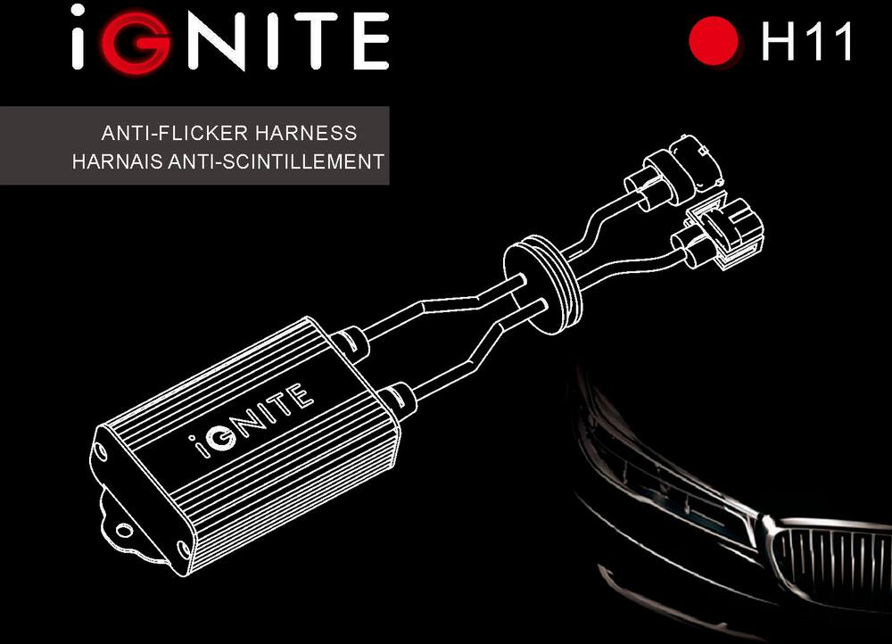 H11 Ignite Anti Flicker/LED Headlight Harness