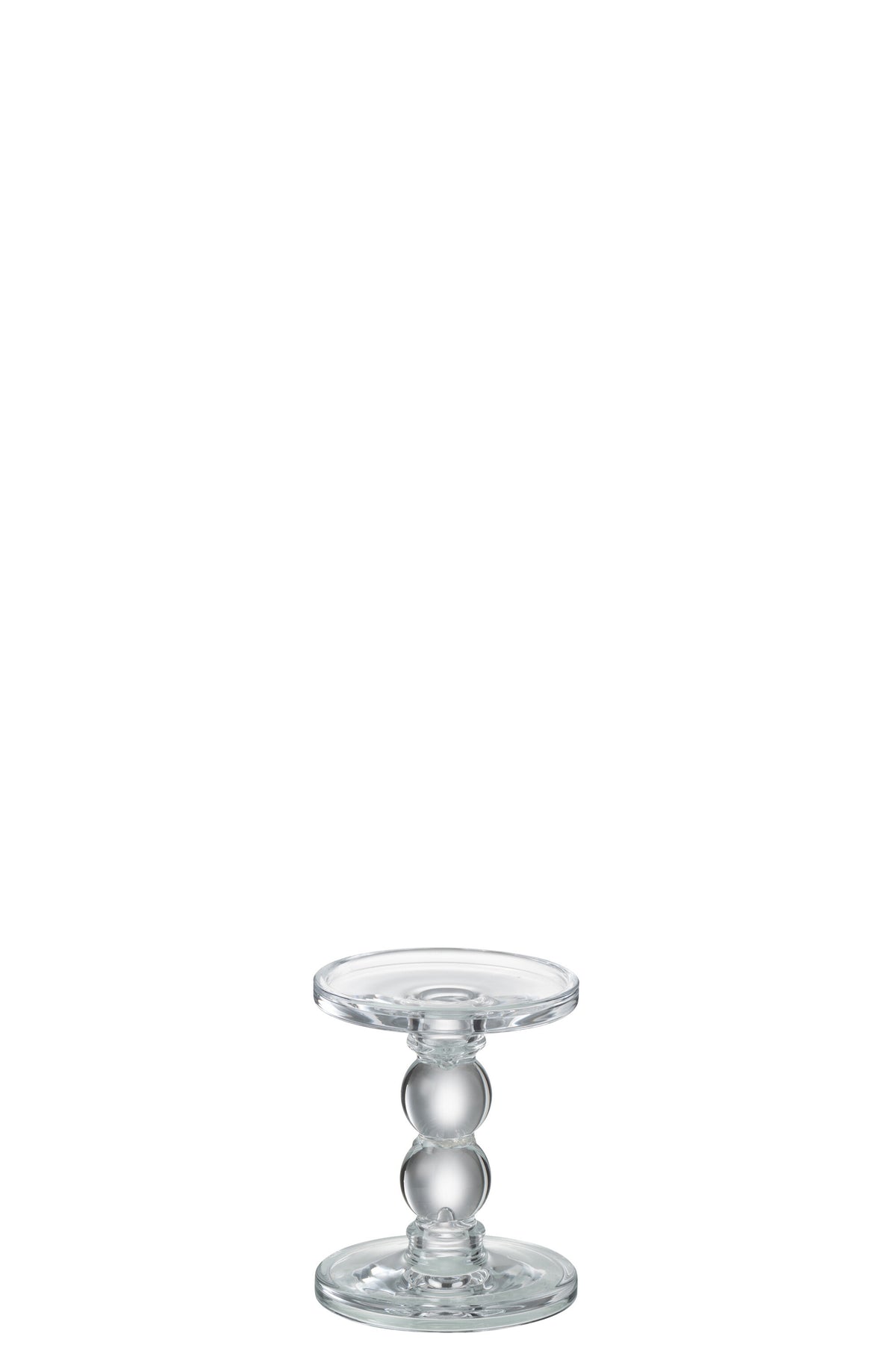 J-Line kaarshouder Druppels - glas - transparant - small