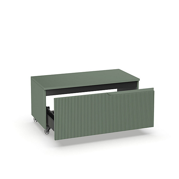 Commode VENERE vert sauge avec roues