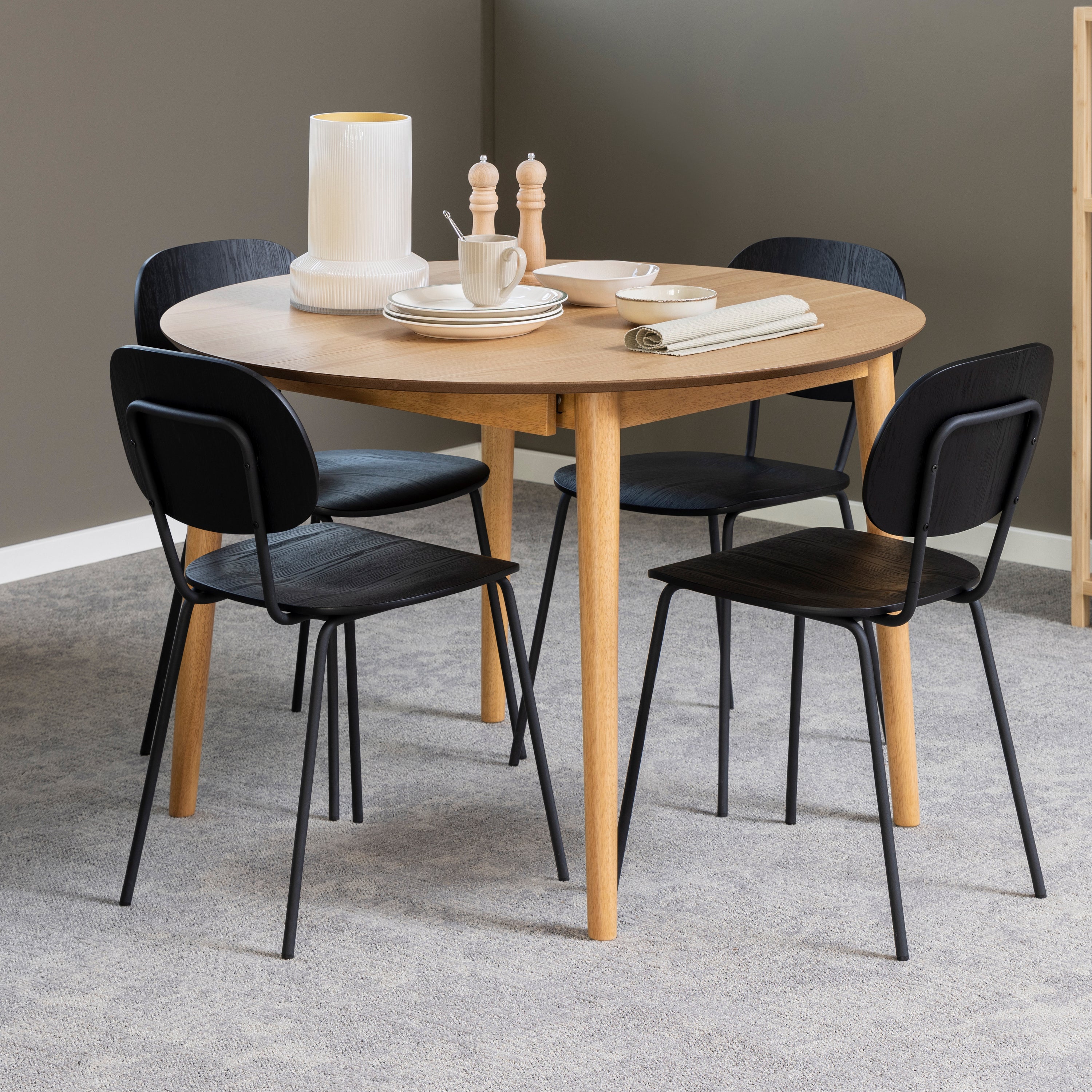 by fonQ Evolve Eettafel Uitschuifbaar - Ø 115 cm - Eiken