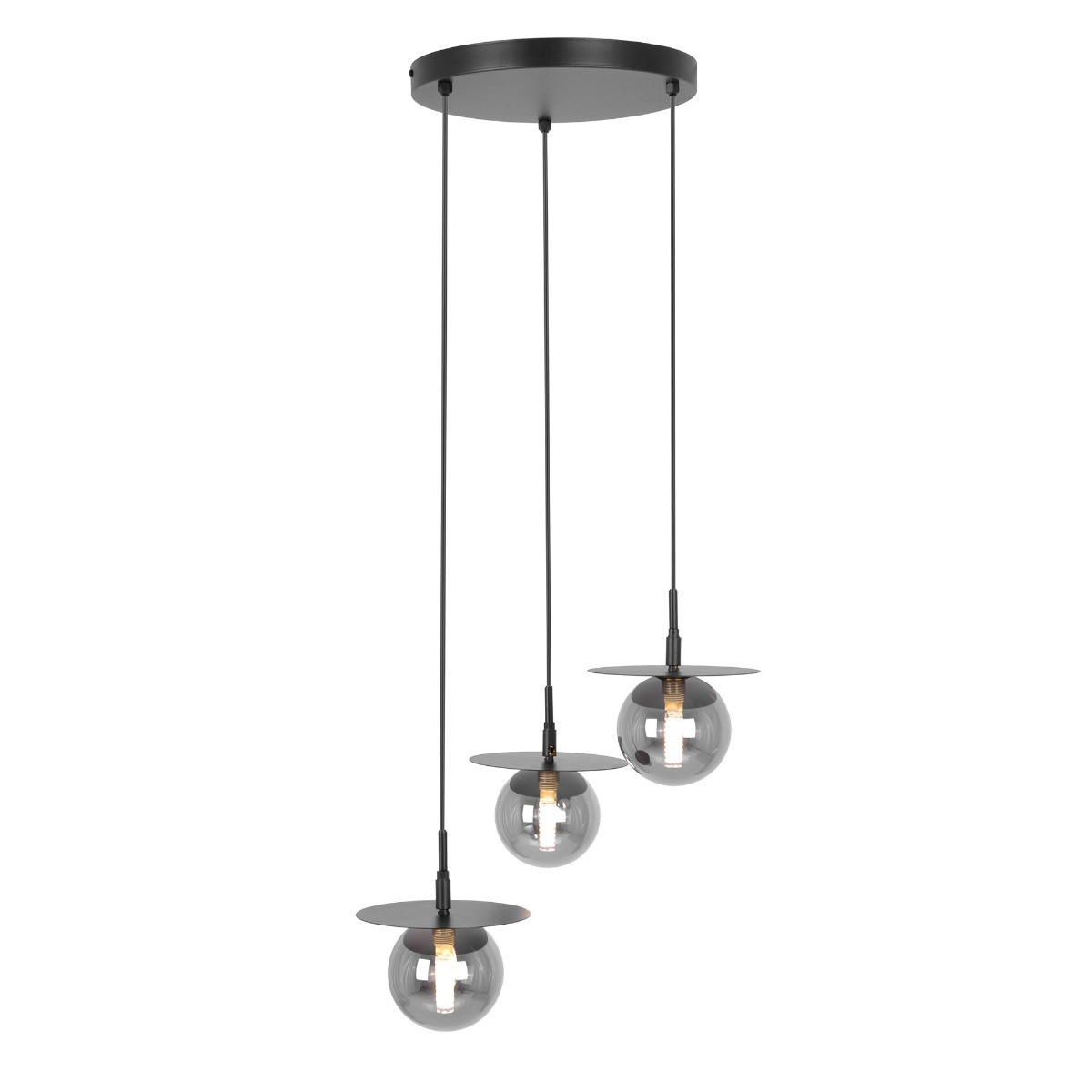 Lampa wisząca czarno-grafitowa FERMI 3xG9x10W wym: 95x44x44 cm Kaja