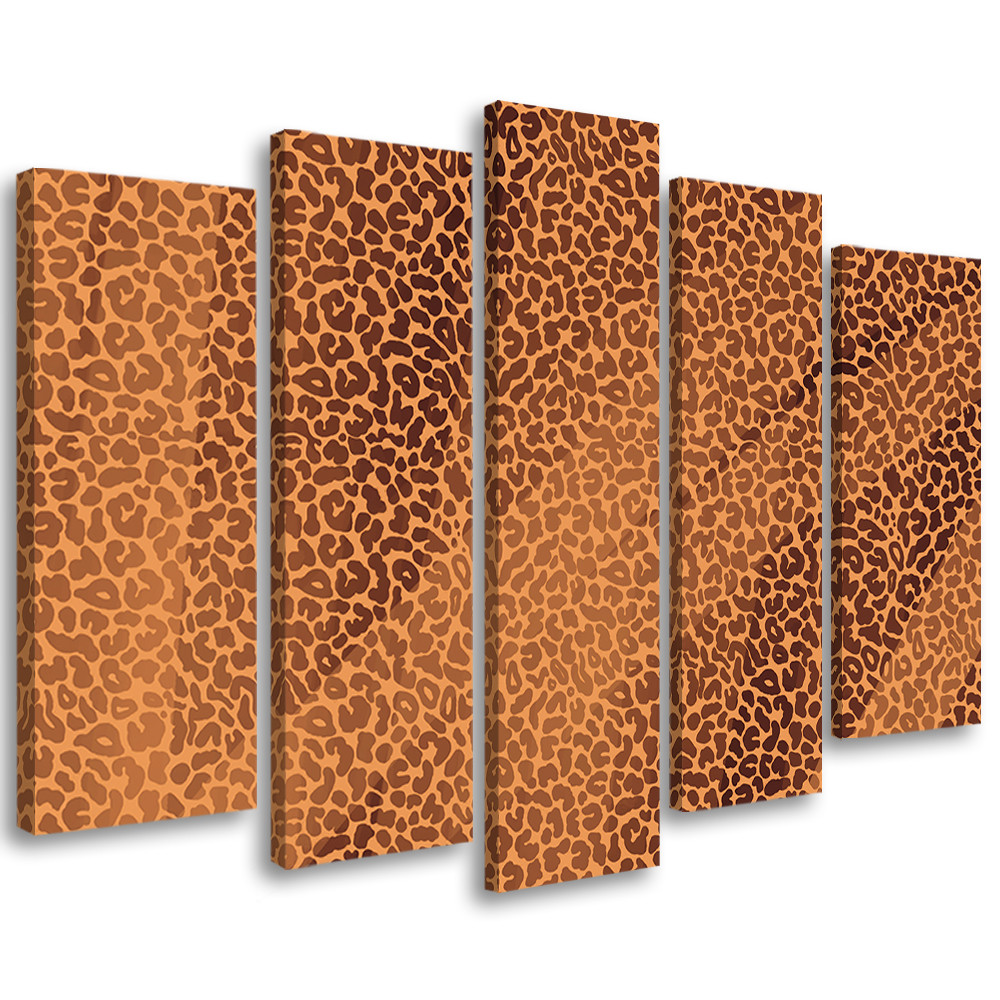 Feeby Obraz 5cz na płótnie Pantera leopard futro plamy wzór