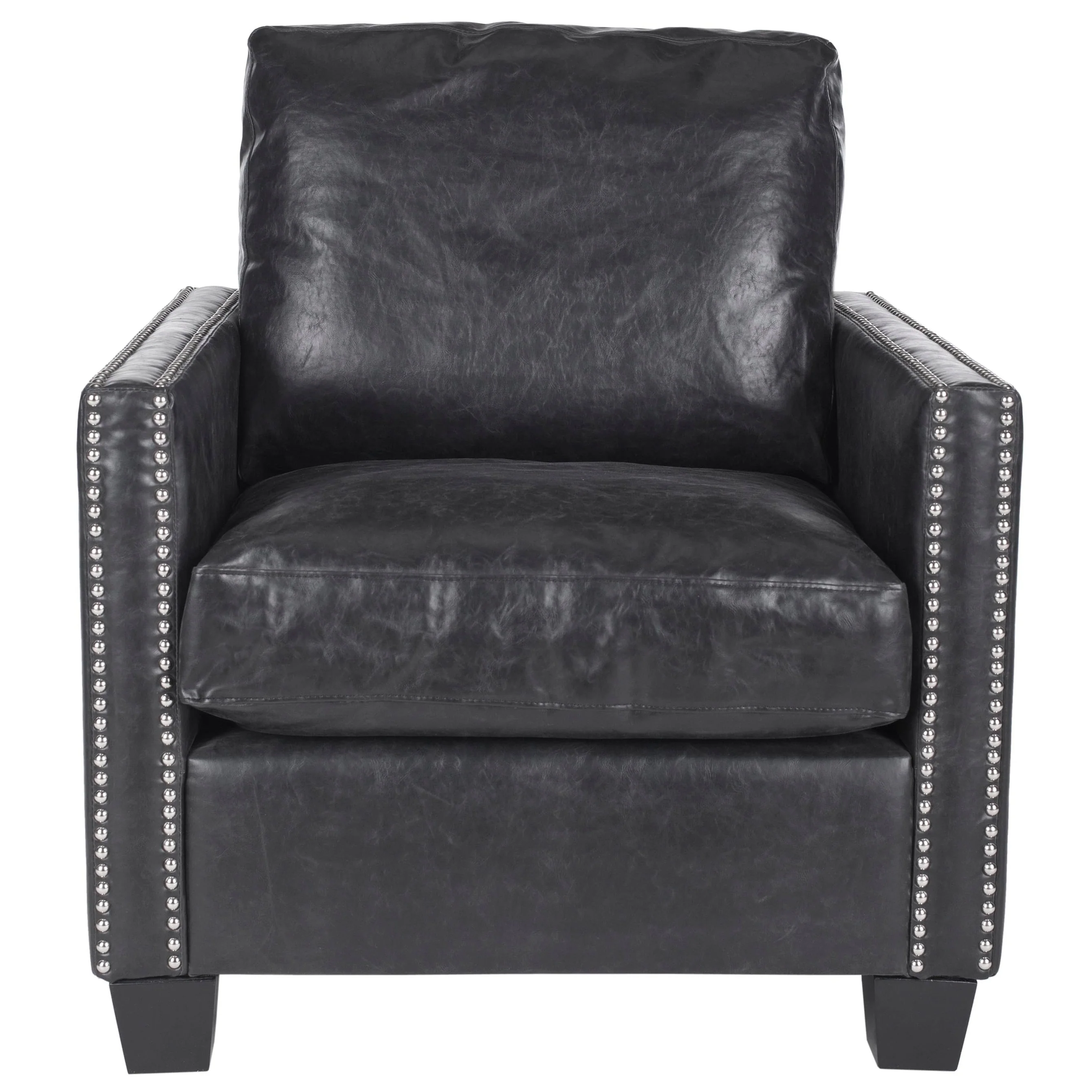 SAFAVIEH Cassondra Antique Black Club Chair - 29.5 x 32.3 x 32.3 - 30Wx32Dx32H
