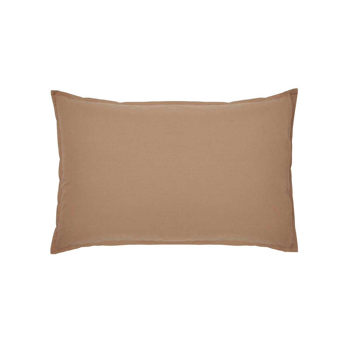 VICHY - Taie d'oreiller en percale de coton beige 50x75