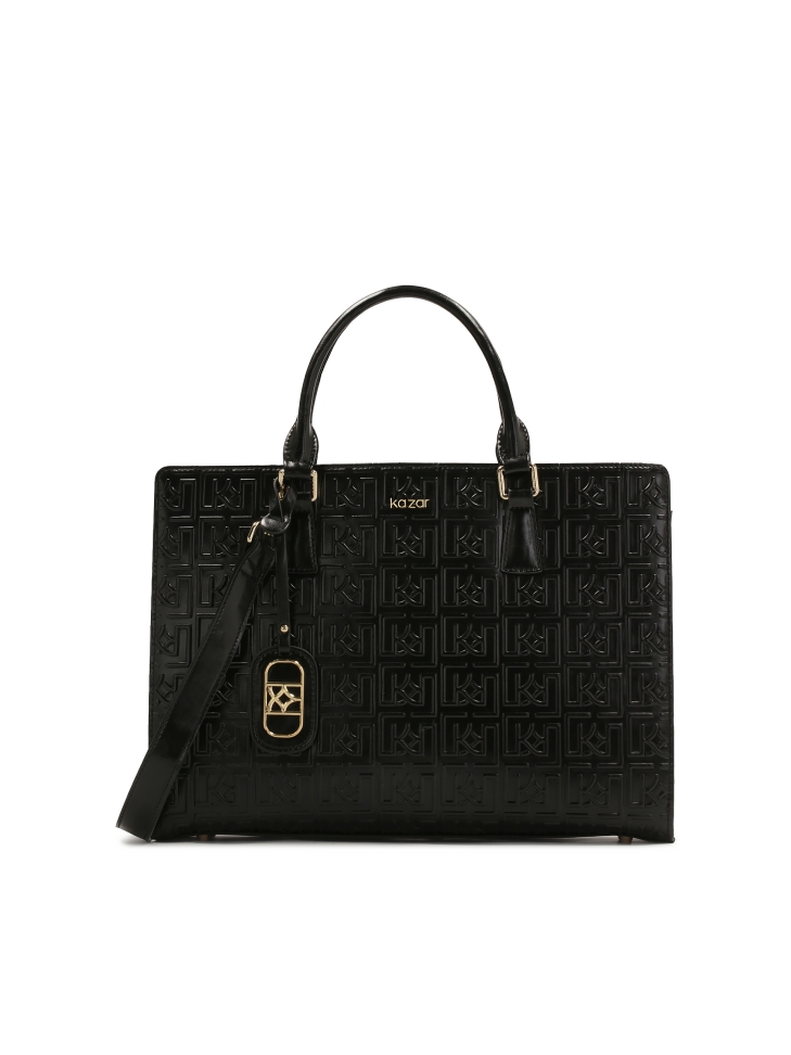 Large rigid bag with embossed design