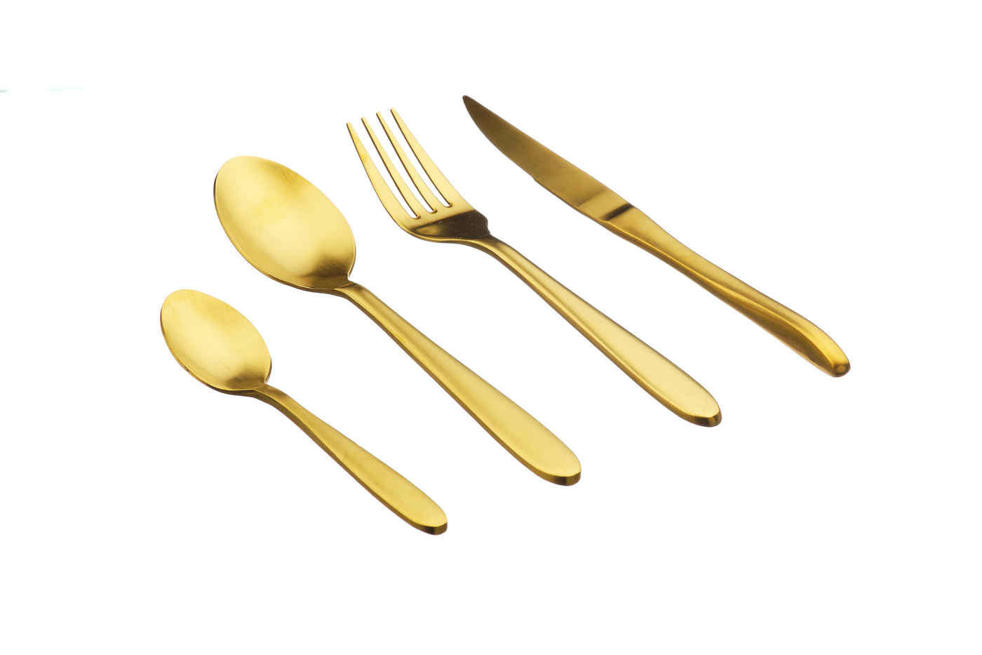NUDE - Lot de 24 couverts de table en inox or
