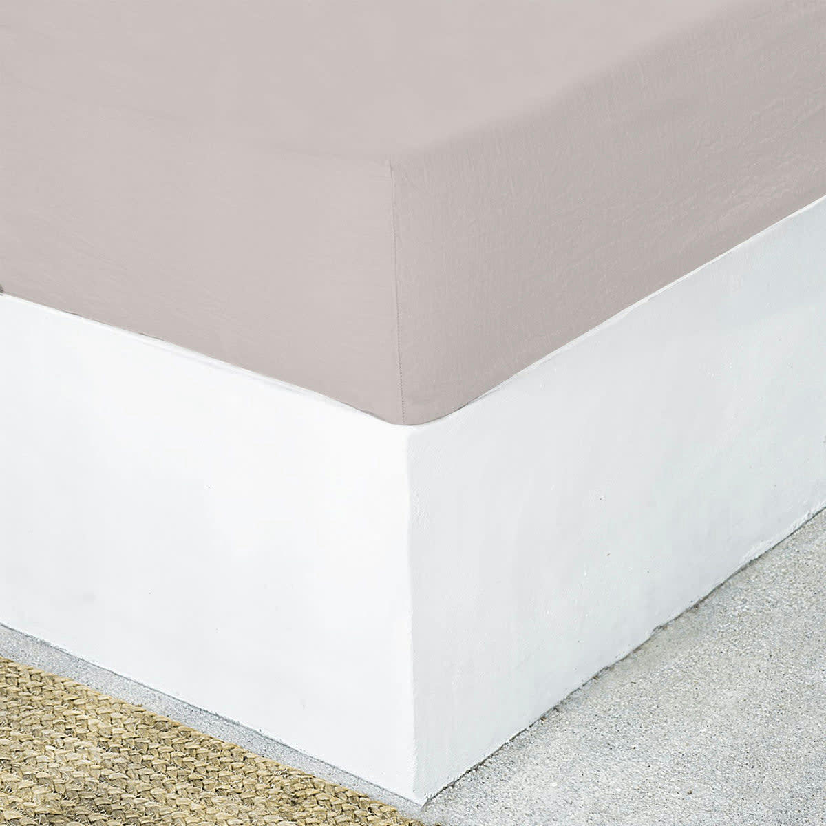 HORTENSE - Drap housse lin lavé  140x190x30 grège