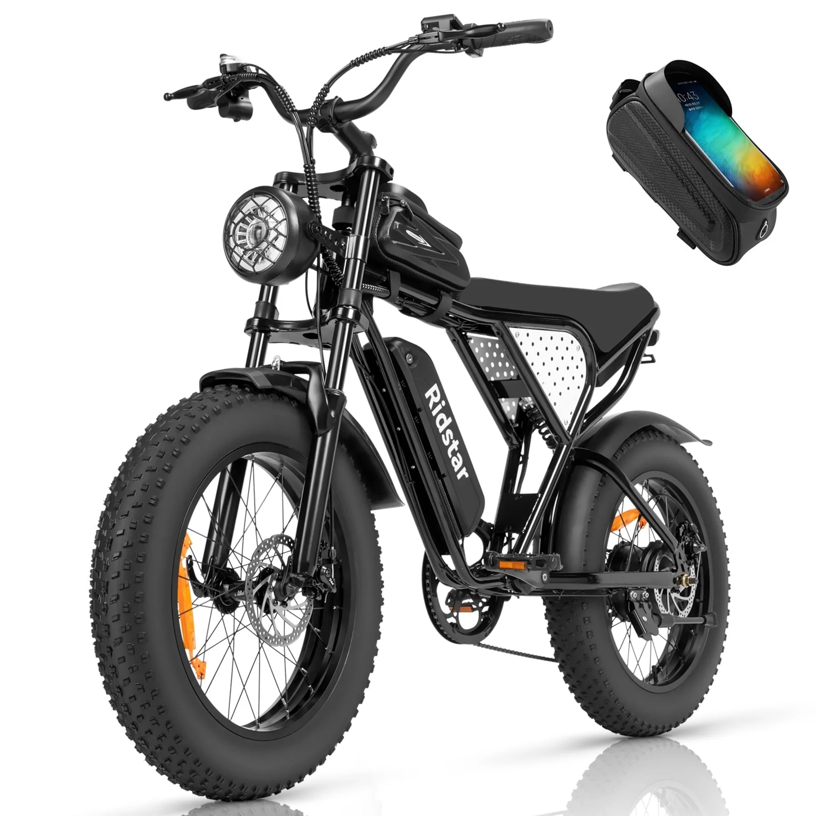 Electric Bike for Adults Ridstar, 1200W 30mph Moutain Bike,48V 15.6AH Battery E-Bike,20 Fat Tire Electric Motorcycle,Electric Bicycle 7 Speed Full Suspension