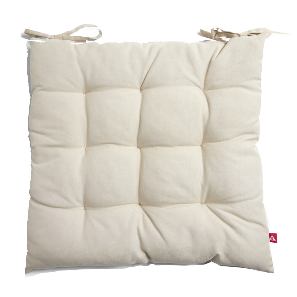 Coussin de chaise 40x40cm à nouettes écru