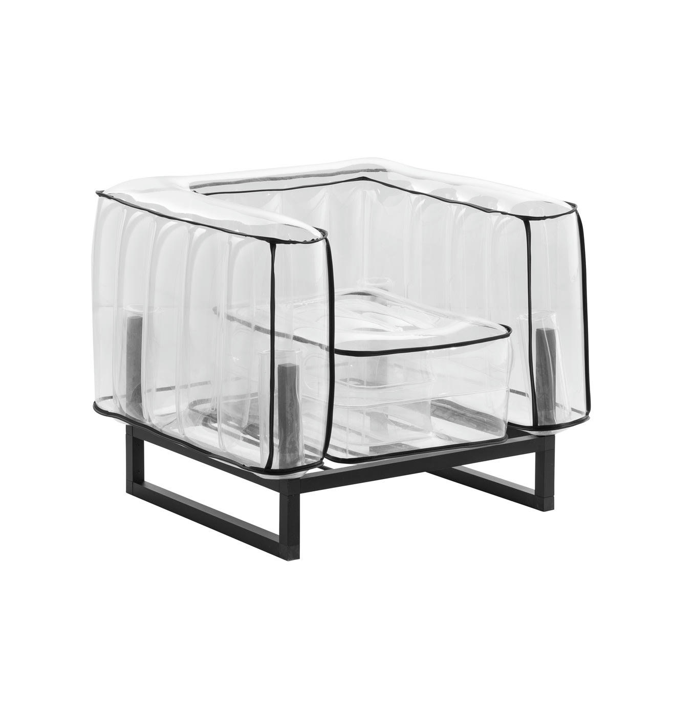 YOMI STYLE - Fauteuil tpu transparent avec passepoil noir