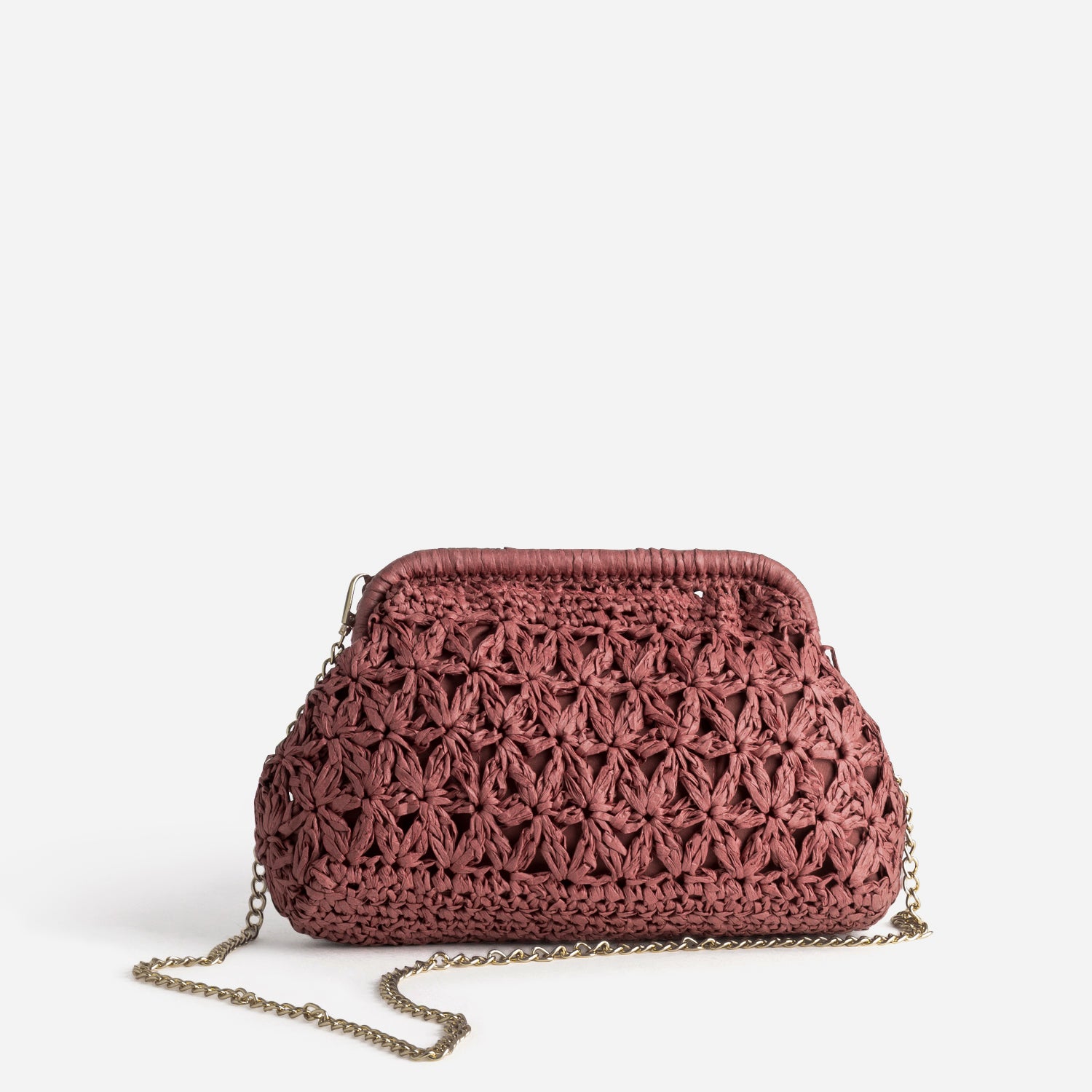 Pochette minaudière bordeaux tressée