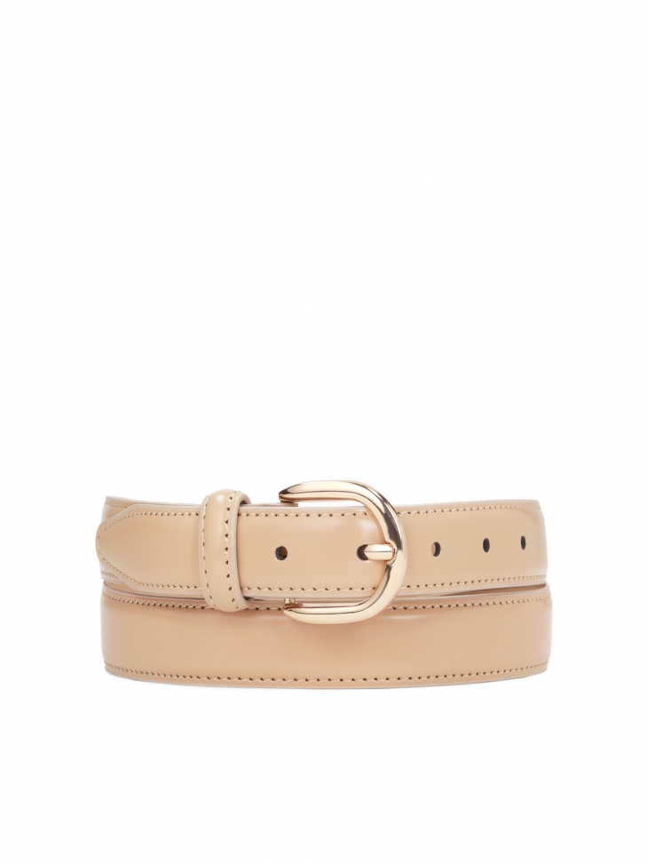 Elegant narrow belt with rounded buckle