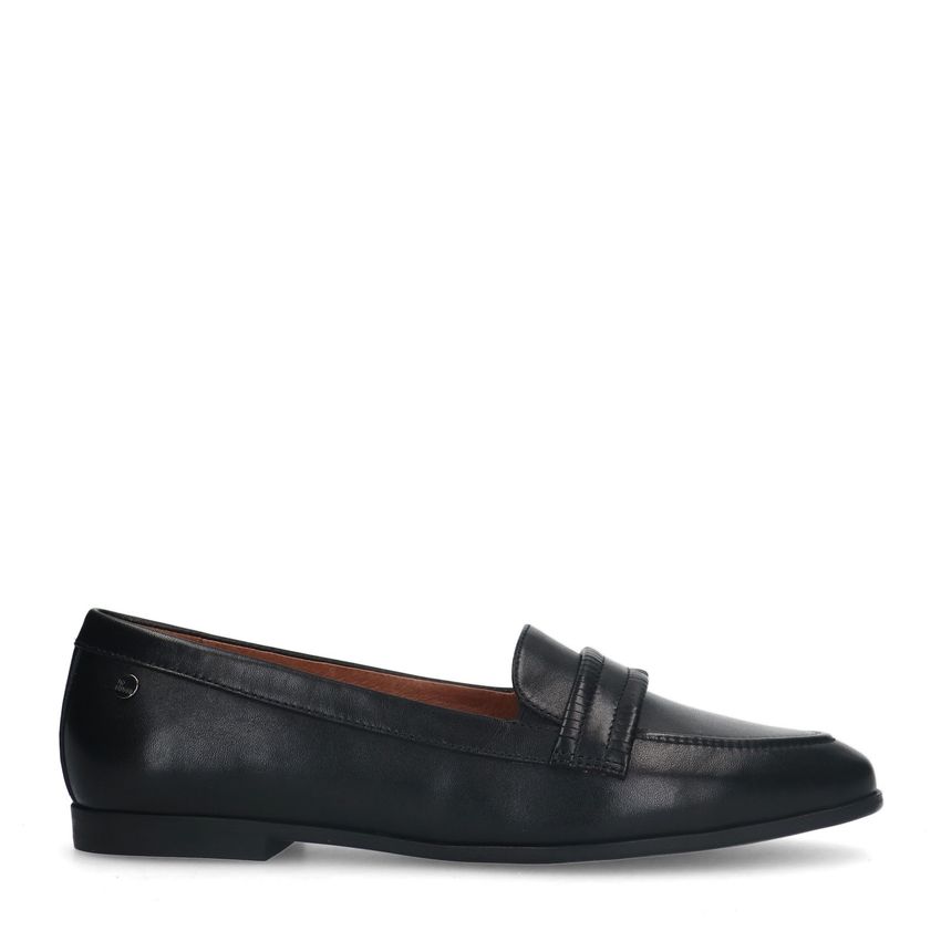 No Stress Zwarte leren loafers