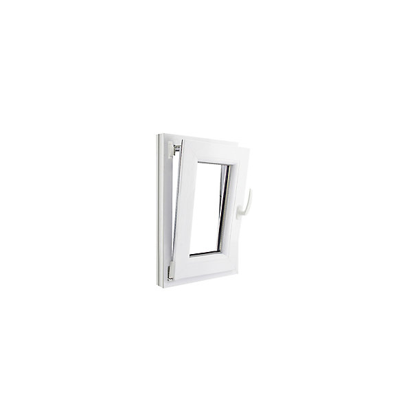 Fenêtre 1 vantail oscillo-battante, tirant gauche double vitrage GoodHome en PVC blanc l.45 x H.68 cm