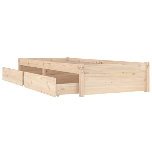 NNEVL Bed Frame with Drawers 90x190 cm 3FT Single