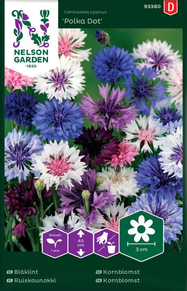 BLOMSTERFRØ NELSON GARDEN KORNBLOMST POLKA DOT