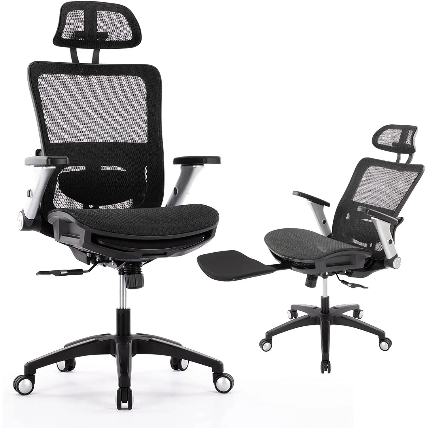 High Back Computer Executive Desk Chair with Headrest and 4D Flip-up Armrests, Adjustable Tilt Lock