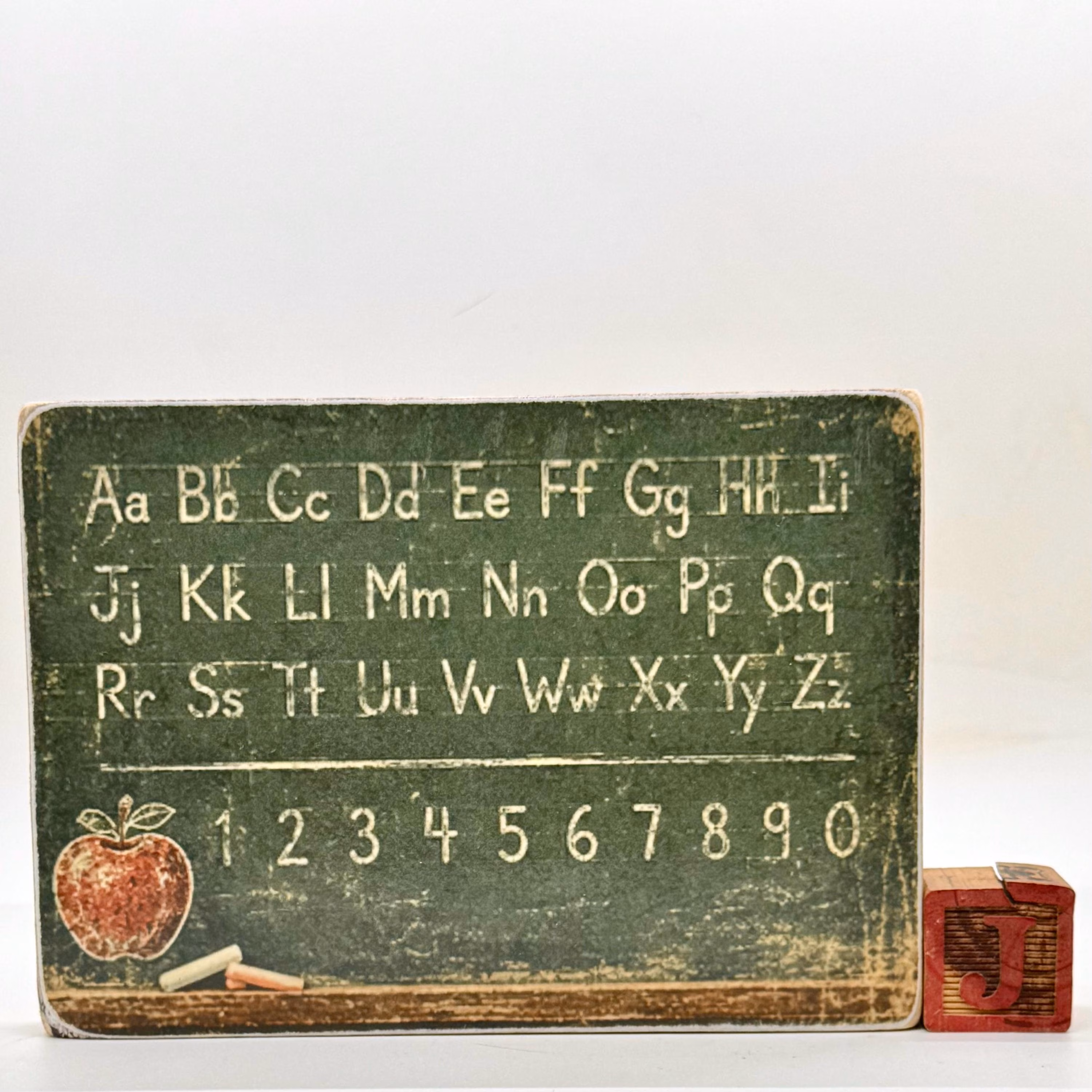 Handmade Primitive Classroom Chalkboard Wood Sign/Shelf Sitter