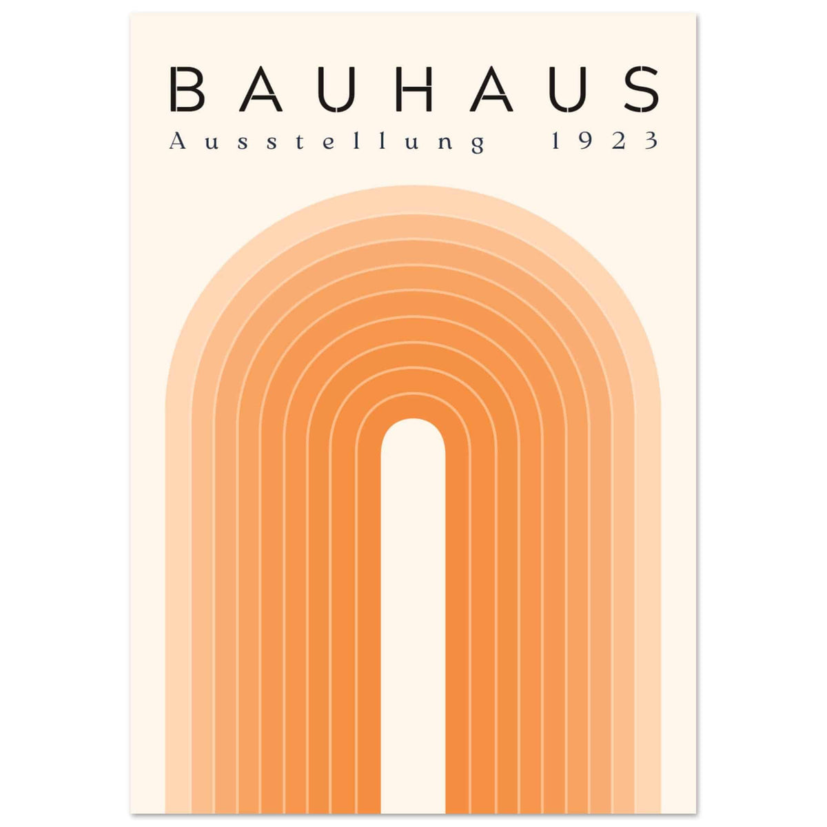 Artfulprints Poster Bauhaus - Orange rainbow  - A4 21x29.7 cm - Oranje