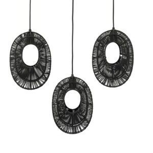 FurniLux Pendant lamp Ovo cluster rectangular - zwart - 13x66x132 cm