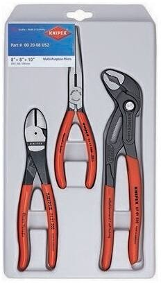 KNIPEX 00 20 08 US2 Universal Pliers Set with Cobra® Pliers, 3-pc