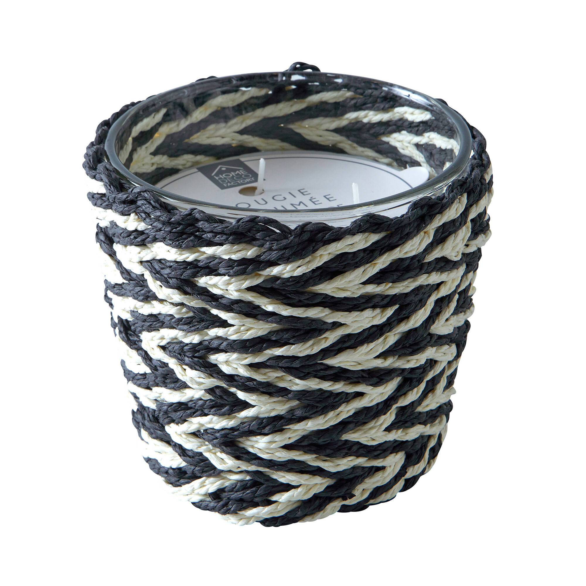 Bougie parfumée et panier tressé