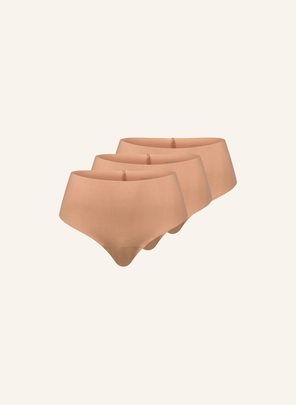 erlich textil 3er Pack Light Touch High Waist Brazil String aus weichem Modal - nahtlose Kanten