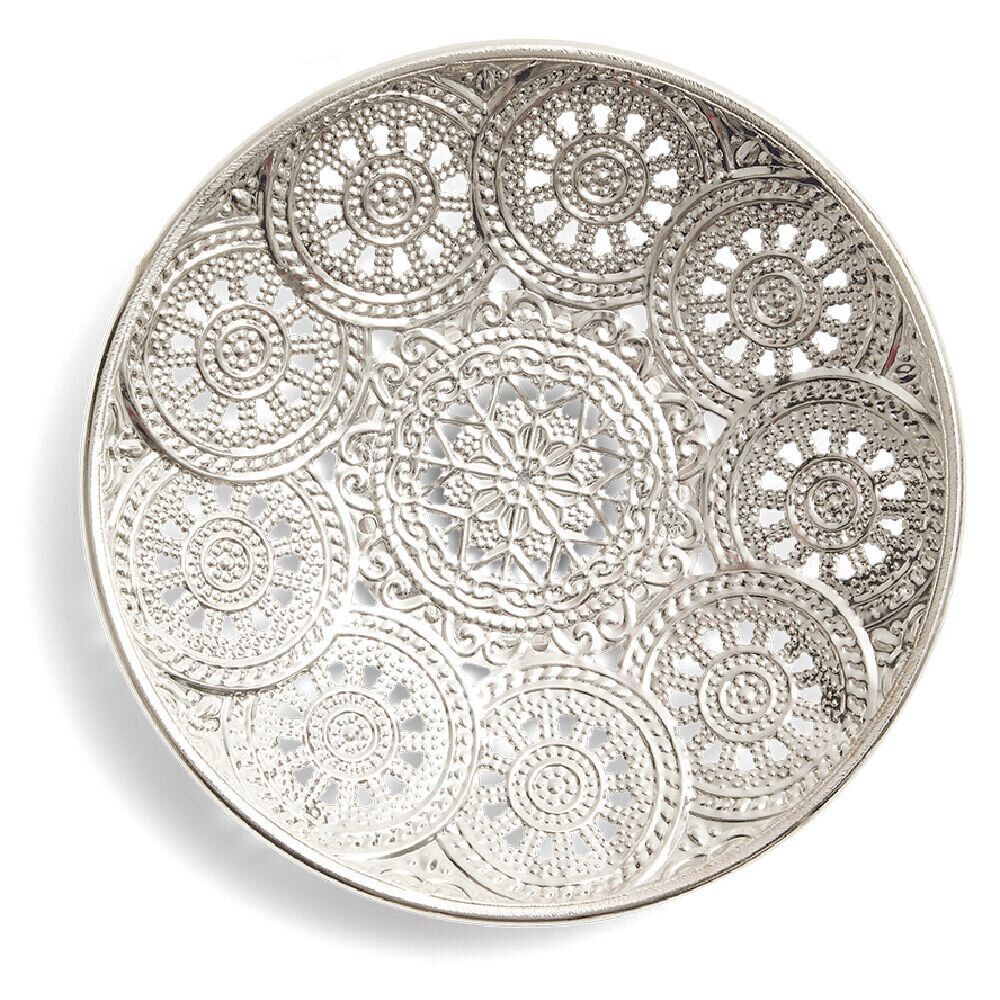 Coupelle design oriental Ø13cm métal argenté