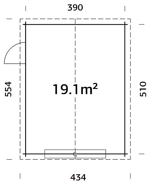 Garage en bois naturel Palmako Danube avec porte sectionnelle 24m²