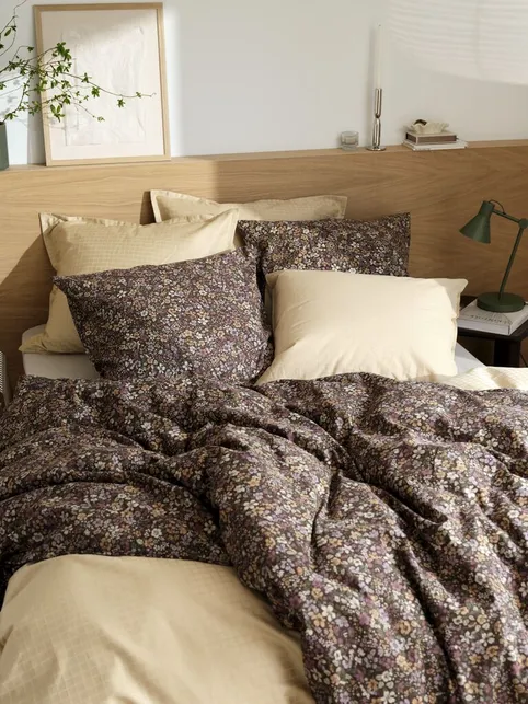 Sengetøj INGEBORG satin 140x200 lys khaki