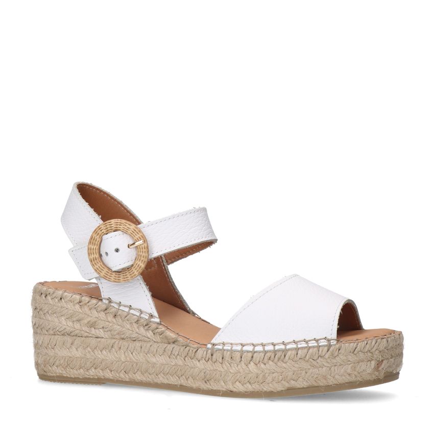 Manfield Witte leren sleehakken