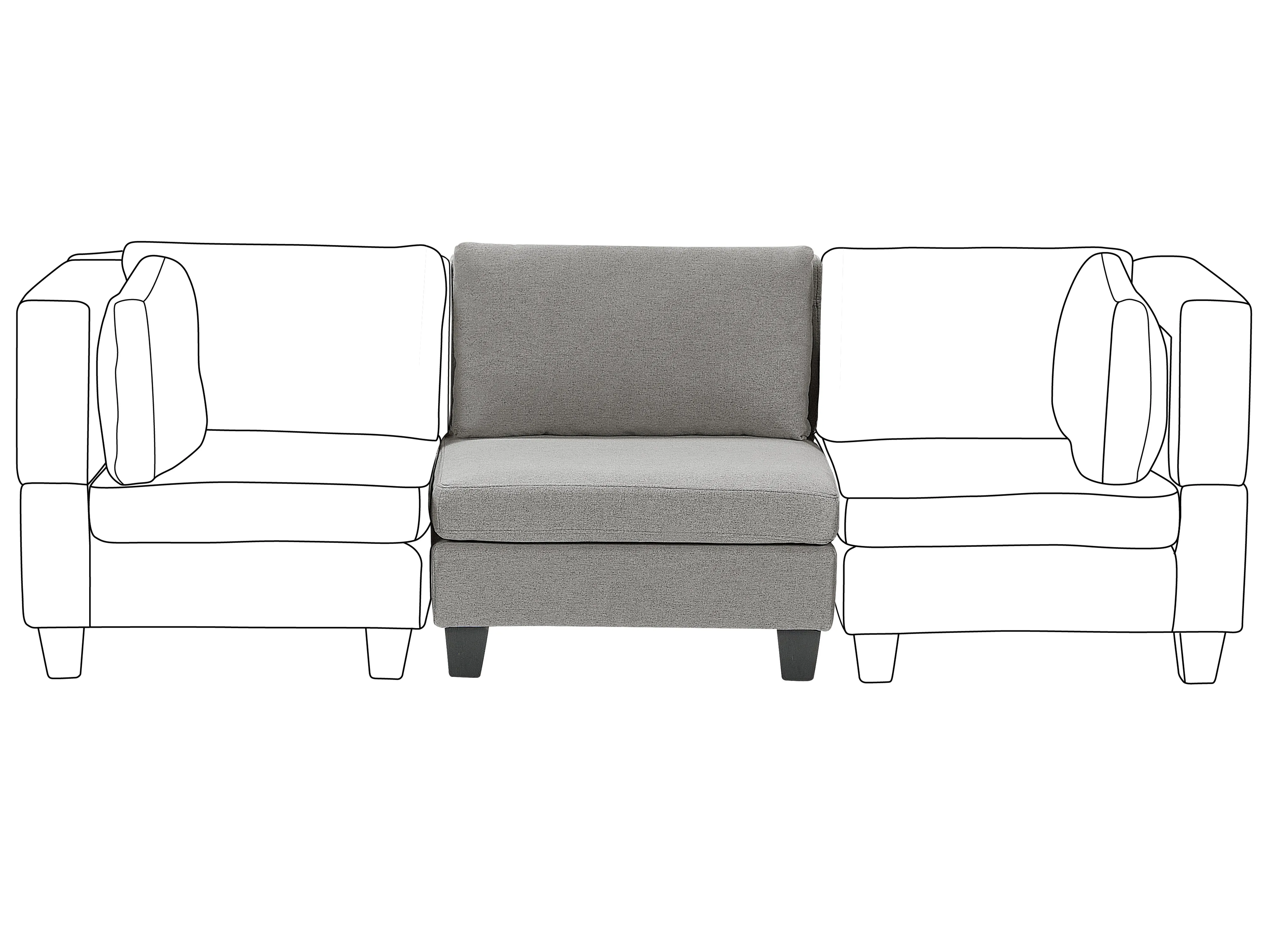 1-Seat Section UNSTAD Fabric Light Grey